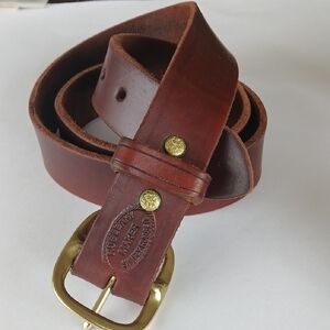 Holster Belt By ROB LEAHY Oiled Leather With Solid Brass Fittings Size 44